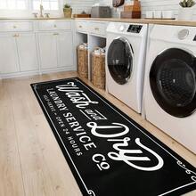 1pc Kitchen Anti-Oil Mat, Home Non-Slip Entrance Doormat, Full Spread Dirt-Resistant Carpet Mat, Crystal Velvet Carpet - Light Grey - View 11