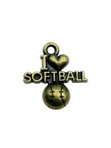 10pcs 20x19mm I Love Softball Charms Pendant For DIY Jewelry Making Necklace Keychain Phone Chain Bracelet Making Accessories Handmade Craft Making Findings - I Love Softball - View 3