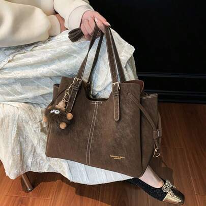 Shoulder Bag, Handbag, Shoulder & Handbag, Large Bag, Classic Casual Bag, Retro Bag, Multi-Compartment Shoulder Bag, Suitable For Teenage Girls, Female College Students, Perfect For Back To School, University, High School, Casual Bag, Date Bag