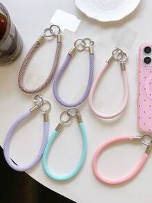 1pc Minimalist INS Style Short Braided 3-Strand Bracelet/Wristband - Multicolor - View 2