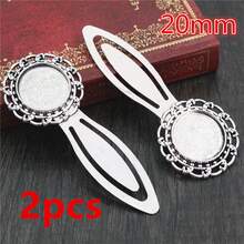 2 chiếc đế trống 18/20mm dùng làm bookmark, gắn đá cabochon, khay đựng phụ kiện làm trang sức DIY. - Đánh dấu trang cơ sở - Xem 9