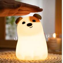 Silicone Dog-Shaped Dimmable USB Rechargeable LED Night Light, With Timer Function, 1200mAh Battery, Suitable For Bedroom Bedside Decoration - 彩色 - 查看 7