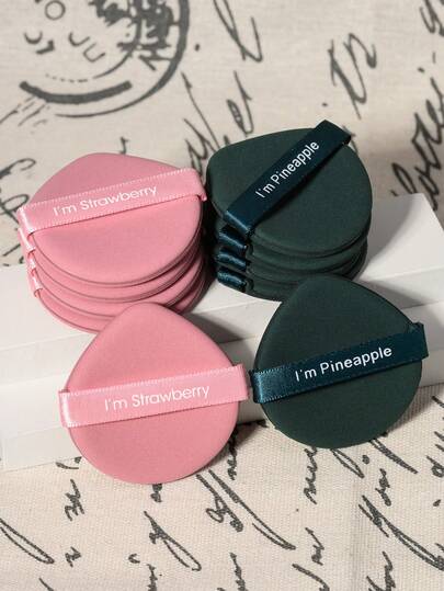 10个混色气垫美妆蛋套装 - 两用，可重复使用，适用于液体、膏状和粉状粉底 - 亲肤PU材质，无香料，适合所有肤质