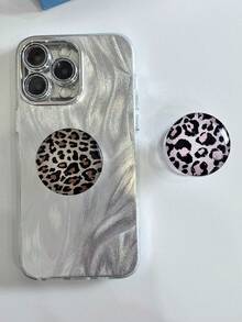 1个水晶玻璃豹纹系列手机支架，可伸缩折叠气垫支架，慵懒桌面气垫支架 - 彩色 - 查看 1