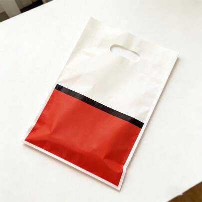 24pcs Cartoon Gift Bags, Red & White Candy Bags With Handles, Birthday Party Small Gift Packaging Bags, Party Decorations