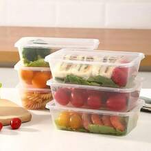 1 pieza Caja de almacenamiento transparente para queso, recipiente hermético para alimentos para queso fresco, embutidos y aperitivos, caja de conservación portátil para frutas y verduras, caja de almacenamiento de rebanadas de queso, caja de conservación de cebolla, jengibre, ajo y frutas para refrigerador, caja de envasado de bloque de mantequilla con tapa abatible, adecuada para la cocina - transparente - Ver 10