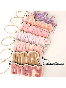 1 Peça Chaveiro de Acrílico Personalizado com Nome | Chaveiro de Madeira Personalizado com Letra | Chaveiro de Madeira com Estampa de Grão Colorido | Presente Personalizado para Amigos | Chaveiro de Nome para Mochila de Volta às Aulas | Etiqueta de Bagagem de Acrílico Personalizada | Chaveiro Comemorativo de Amor e Amizade | Chaveiro Feito à Mão | Presente Personalizado | Chaveiro Minimalista | Presente Comemorativo - Tipo de cabo de aço - Visão 15