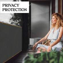 5m Privacy Garden Fence Screen | UV Protection Shade Cover For Balcony & Terrace | Windproof Sunshade For Rooftop, Patio & Garden Screening | Home Decoration UK Summer Ready - Grey - View 6