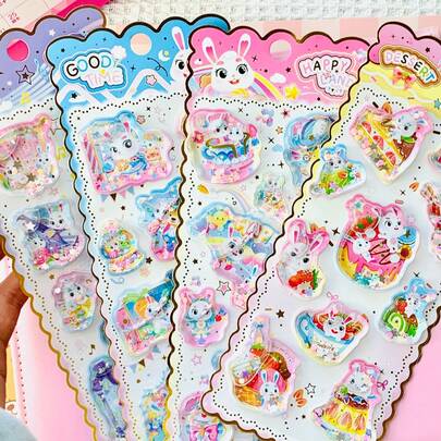 Cute 3D Glitter Stickers Suitable For Girls, Perfect For Decorating Phone Cases, Upgrade Phone Appearance, Ideal Surprise Gift For Friends. Phone Accessories, Phone Case Stickers, Phone Decoration Stickers.
