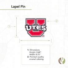 University Of Utah Lapel Pins UT Utes Logo Enamel Made Of Metal,43206763 - Màu xanh Bạc hà - Xem 2