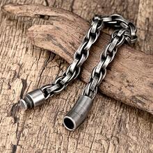 男士304L不锈钢手链，男士链条，腕间饰品，礼品。 - 黑色 - 查看 2