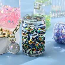 1pc Acrylic Glowing Liquid Bubble Bead Bottle, Innovative Creative Bubble Bottle, Unique Cute Gift & Accessory, Available In Multiple Colors With Flowing Effect, Suitable For Bag, Keychain, Pendant - Aluminum Can - View 3