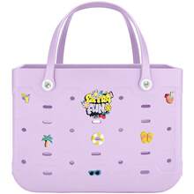 1pc Extra-Large Women's Beach Bag, Available In Multiple Colors, Large-Capacity EVA Stylish Shopping Bag, Shoulder Bag, Handbag, Open Design Multi-Functional Tote Bag - Suitable For Beach, Shopping, Pool, Sports, And Vacation. - 彩色 - 查看 37