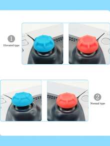 6个硅胶摇杆帽，蘑菇头按键保护套，防滑防汗增强握感，适用于5/4/PS3/ Series S/X/ One/ 360/Switch Pro游戏手柄 - 查看 4