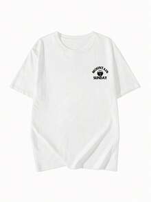 New Women's Loose-Fitting Short-Sleeved T-Shirt With Round Neck And Letter Print, Best Seller, Suitable For Spring And Summer Wear, White Color. - Putih - View 5