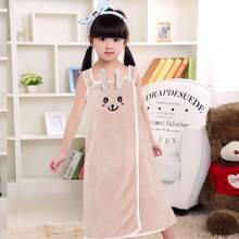 1件可爱卡通儿童浴巾，现代超细纤维卡通动漫女孩浴裙，超紧凑编织浴袍，适合2-8岁儿童 - 彩色 - 查看 12