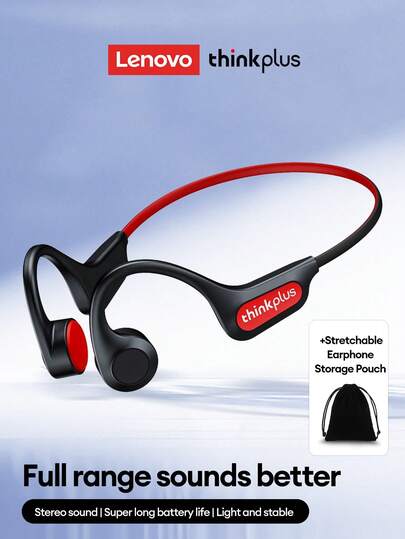 Lenovo 联想 X3PRO 骨传导耳机，带便携盒，TWS 真无线蓝牙耳机，驾驶骑行耳机，运动跑步耳机