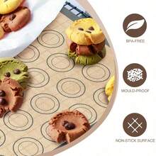 1pc Macaron Silicone Baking Mat - Non-Stick Silicone Macaron Baking Mat/Pastry Cookie Liner (Reusable/Half Sheet), Perfect Baking Set For Macarons, Pastries, Cakes And Breads, Household Kitchen Essential - View 11