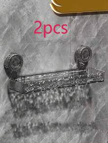 Estantería de esquina con fuerte succión | Estantería de esquina de baño de acrílico transparente | Organizador de almacenamiento de baño sin taladro - Multicolor - Ver 19