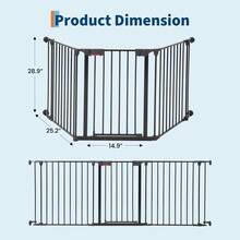 Parque para Mascotas de Varios Paneles, Barrera de  Ampliable de 3/6/8 Piezas con Kit de Montaje en Pared, Valla Interior para Mascotas para Escaleras, Puertas y Salón - 3 piezas - Negro - Ver 2