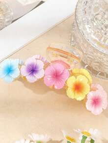 1 pieza Pinza para el cabello con flor de color caramelo versátil y dulce, accesorio de cabello lindo para uso diario y recogidos de fiesta, clips para el cabello de verano y playa - Multicolor - Ver 3