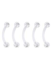 16G Clear Piercing Retainers Flexible Cartilage Helix Daith Rook Tragus Earring Retainer Bioflex Plastic Nose Septum Rings Lip Eyebrow Rings Belly Rings Piercing Retainer - Clear - View 6