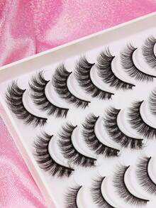 AYRMILLA 20Pairs Cat Eye Eyelashes Fox Natural False Eyelashes Fluffy Soft Dramatic 3D Mink Eye Black Thin Long Lash Multi-Layer Short Thick Eyelash Extended Large Volume Makeup Cross Wedding Parties Club Daily Work Meetings Comfortable Lashes - 黑色 - 查看 5