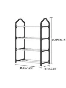 1pc 4-Tier Shoe Rack Storage Shelf - Freestanding Shoe Cabinet, Suitable For Wardrobe, Entryway And Hallway - Easy To Assemble, Space Saving - Multicolor - View 4