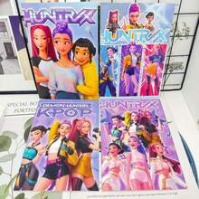 1本K-Pop《恶魔猎人》女团卡通笔记本，可爱笔记本，赠品1本，热门K-Pop《恶魔猎人》女团周边商品，学习文具，螺旋笔记本，实用练习本，趣味礼物，K-Pop战士，适合作为生日礼物或返校季礼物 - 彩色 - 查看 3