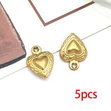 5/10个不锈钢心形水果星星吊坠金色镂空天使草莓吊坠可爱金属吊坠，适用于珠宝制作DIY工艺品手链耳环项链 - 彩色 - 查看 12