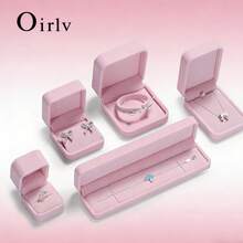 1pc Oirlv High-End Luxury Jewelry Storage Box Organizer, Suitable For Earrings, Rings, Necklaces, Bracelets, Jewelry Box For Gift Packaging - Pink - Pink - View 8
