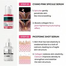 Lumi Firm & Lift Duo | Korean Facial Collagen Firming Serum Plumping Skin & Tightening Refines Skin Repair Density | Cyano Pink Spicule Serum + Picotonic Shot Ampoule - 多色的 - 查看 3