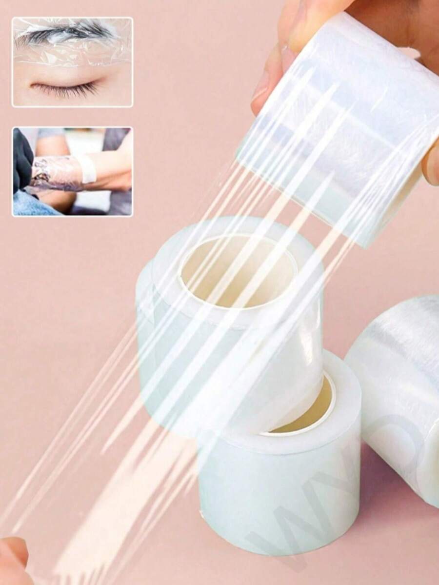 1/2/5 Rolls 200m Transparent Makeup Film, Suitable For Eyelash Lifting, Eyebrow Shaping, Lips, Microblading, Plastic Cover, Eyelash Extension Glue Removal, Eyelash Perming - Multicolor - View 1