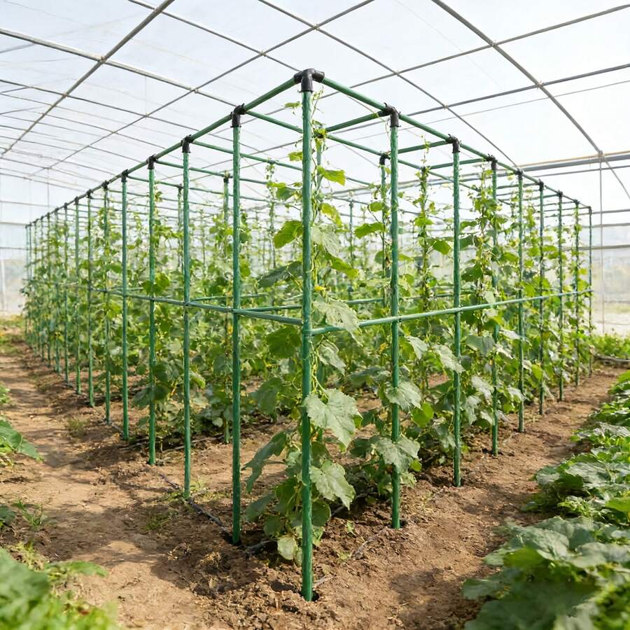 Bộ 39 khung giàn hoa, thanh đỡ cây, giá đỡ chậu cây, giá đỡ cố định cà chua và quả, giàn leo đậu Hà Lan, dưa chuột, giàn rau củ và nho ngoài trời - Khung đỡ cây bền chắc cho nhà kính và làm vườn ngoài trời.