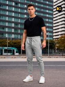 BIG CITY Jogger Deportivo De Moda Pants Para Hombre Slim Fit Strech - Gris - Ver 3