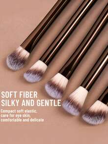 13PCS Essential Eye Makeup Brushes Set - Soft Vegan Synthetic Fiber, Multi-Functional Eye Shadow, Smudge & Detail Brushes For Beginners & Pros - Mocha Brown - View 4