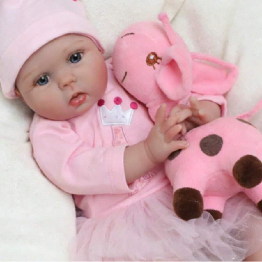50cm Newborn Girl Doll, Realistic Handmade Art Doll Vinyl Weighted Fabric Body, High-End Painted Gift Set, Suitable For Children Aged 3 And Above,Dolls For Girls And Boys,Collectible Art Doll, Christmas/Birthday/Thanksgiving Gift - 混合色 - 查看 1
