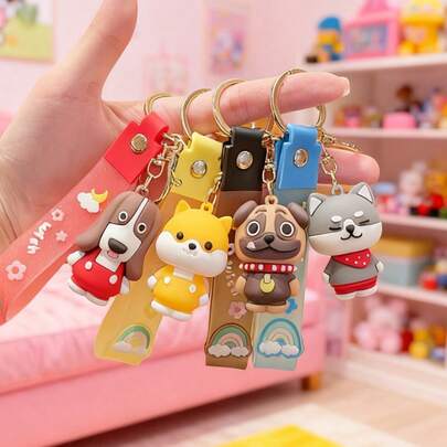 1 móc khóa hình cún con dễ thương đang sủa, họa tiết hoạt hình đáng yêu, móc khóa thời trang cho quần áo và túi xách, quà tặng hoàn hảo cho các bữa tiệc.