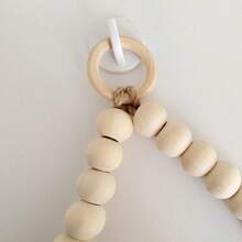 1件/2件装木珠棍式卫生纸架，珠串式卫生纸卷架，浴室纸巾架，无需钻孔 - 杏色 - 查看 7