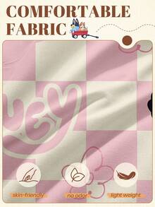 Bluey 2/3件套卡通被套套装，儿童床上用品系列，舒适透气被套，防起球柔软面料，可爱卡通风格床上用品，适合所有床尺寸，四季皆宜，易于清洗，卧室和宿舍装饰，时尚家纺 - 彩色 - 查看 5