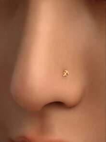 1pc S925 Sterling Silver Twelve Constellation Nose Stud,Sterling Silver Nose Stud,Twelve Zodiac Jewelry,Nose Piercing Jewelry,Hypoallergenic,Small And Exquisite Piercing Jewelry, And Individualistic,Suitable For Everyday Wear - Multicolor - View 6