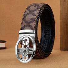 High-End GOOD Letter Buckle Men's Fashion Letter G Plaid Belt, Automatic Buckle Casual For Middle-Aged - Multicolor - View 5