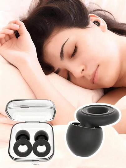 1 par de tapones de oído reutilizables de silicona a prueba de ruido, tapones de oído suaves anti-ruido adecuados para dormir, dormitorio, oficina, viajes, siesta, natación, ducha, surf, anti ronquidos, vuelta al colegio, regalo de Navidad