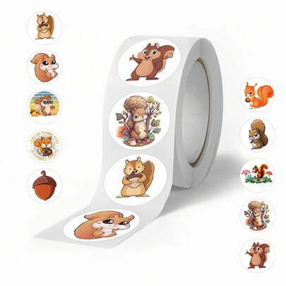 500张卡通松鼠贴纸，工艺品，可用于装饰文具、杯子、行李箱、冰箱、滑板、吉他等，剪贴簿用品，趣味贴纸，Kindle适用