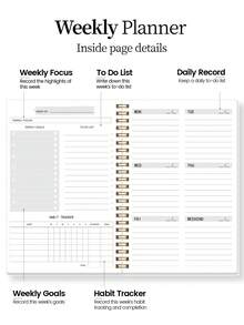 1pc Weekly Planner Back To School Supplies Office Supplies - Notebook - View 6
