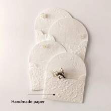 10 White Textured Envelopes, 3.9x2.83 Inches, Handcrafted Exquisite 3D Texture, Suitable For Wedding Invitations, Greeting Cards, Handmade Crafts, Holiday Greetings And Thank You Cards - A - View 7