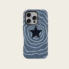 星空Y2K拼贴手机壳，闪烁夜光款，兼容 17/16/15/14 Plus/13/12/11 Pro Max - 藏蓝色 - 查看 1