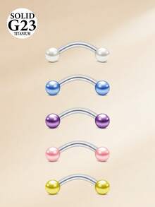 5PCS 16G Titanium Alloy Eyebrow Piercing Rings,Eyebrow Studs Clear Ball Curved Barbell Helix Daith Piercing Body Jewelry For Women Men - Silver - View 10