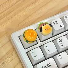 2个独特的凸起键帽，DIY美甲键盘配件，可爱斗牛犬打字和游戏辅助工具 - 查看 3