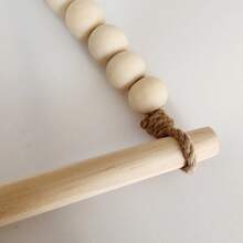 1件/2件装木珠棍式卫生纸架，珠串式卫生纸卷架，浴室纸巾架，无需钻孔 - 杏色 - 查看 6